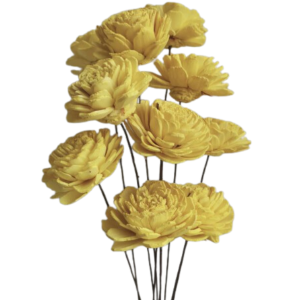 Yellow Sola Flower | Flower Size 4 CM